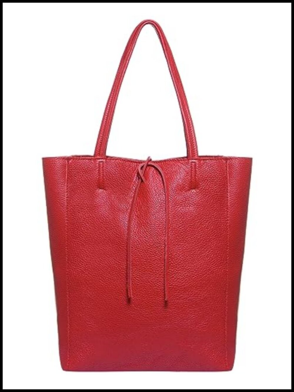 Genuine Italian Full-Grain Leather Tote Bag Large Slouchy Purse